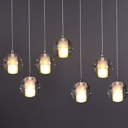1 Ljus Kristallglas Sten Pendel Lampa Cafe Pendel Light Dekorativ Pendel Lighting