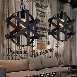 Vintage Stil Industriell Rund Taklampa Loft Heminredning Dekorativ Ljuskrona