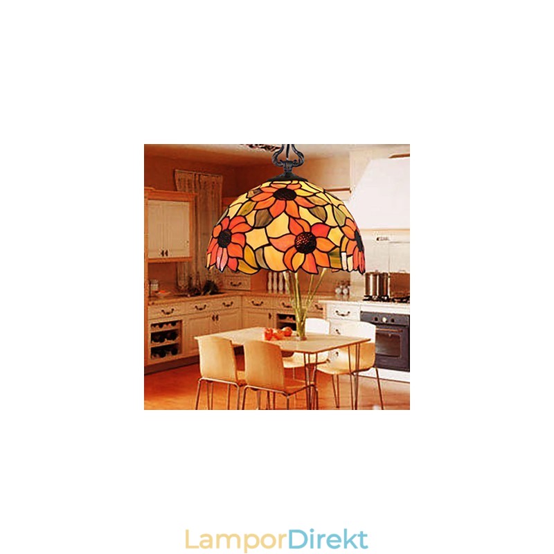 Europeiska Landsbygden Creative Arts Ljuskrona Av Målat Glas Som Återställer Antika Sätt Lampa Ljus