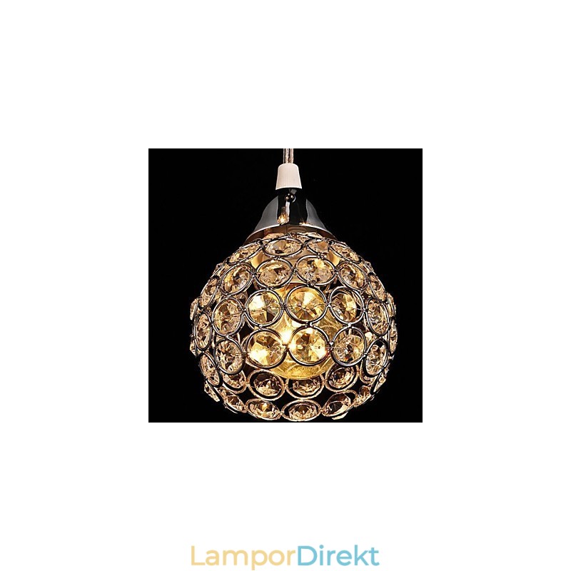 Modern Och Modern Kristall Galvaniserad Metall Taklampa