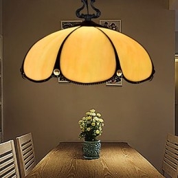 Europeiska Landsbygden Creative Arts Ljuskrona Av Målat Glas Som Återställer Antika Sätt Lampa Ljus