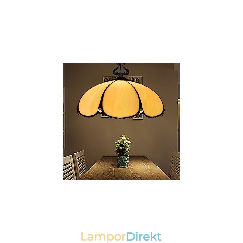 Europeiska Landsbygden Creative Arts Ljuskrona Av Målat Glas Som Återställer Antika Sätt Lampa Ljus