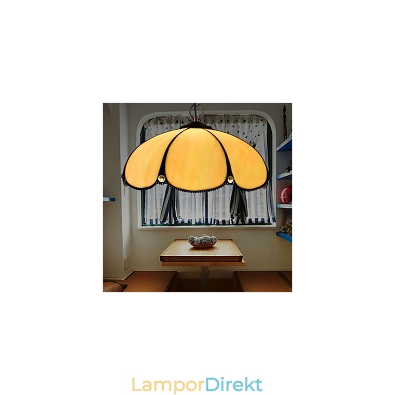 Europeiska Landsbygden Creative Arts Ljuskrona Av Målat Glas Som Återställer Antika Sätt Lampa Ljus