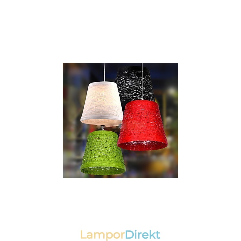 Modern Lantlig Cany Art Vävd Rotting Enkelhuvud Droplight Lampa