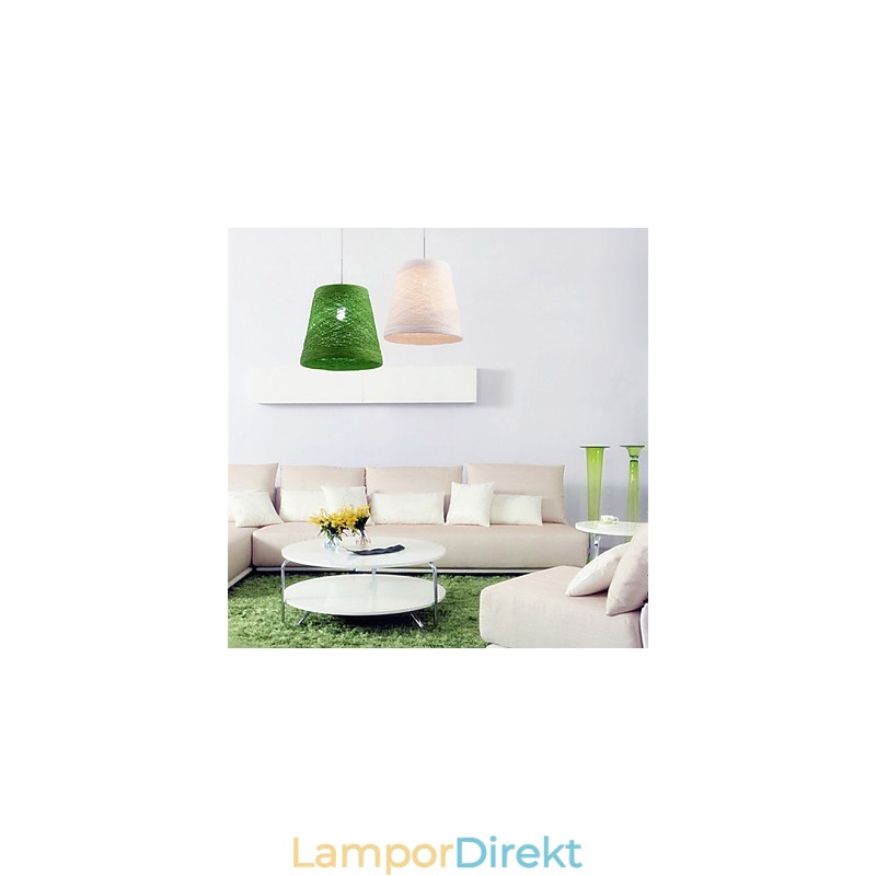 Modern Lantlig Cany Art Vävd Rotting Enkelhuvud Droplight Lampa