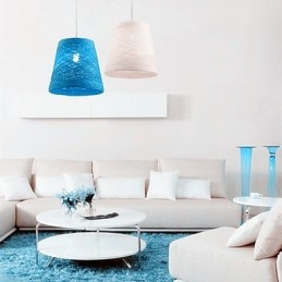 Modern Lantlig Cany Art Vävd Rotting Enkelhuvud Droplight Lampa