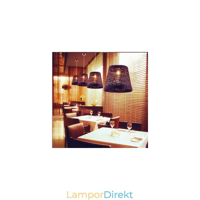 Modern Lantlig Cany Art Vävd Rotting Enkelhuvud Droplight Lampa