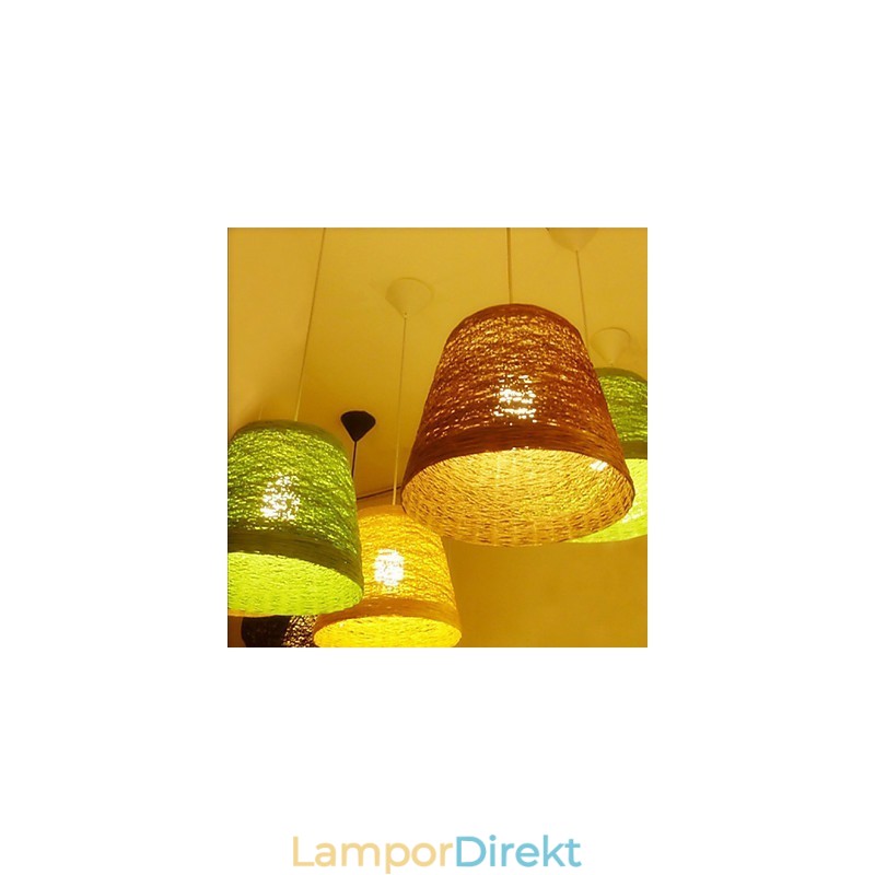 Modern Lantlig Cany Art Vävd Rotting Enkelhuvud Droplight Lampa