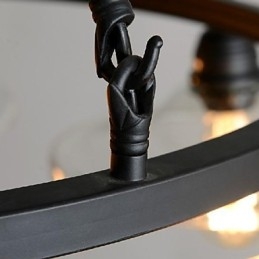Traditionell Klassisk Vintage Retro Lykta Land Mini Stil Målning Metall Hängande Ljus Matsal