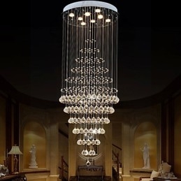 Modern Kristallkrona Belysning Pendelljus Taklampa Armaturer Med 8 Glödlampor H180Cm
