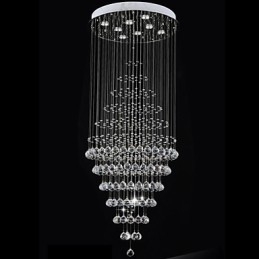 Modern Kristallkrona Belysning Pendelljus Taklampa Armaturer Med 8 Glödlampor H180Cm