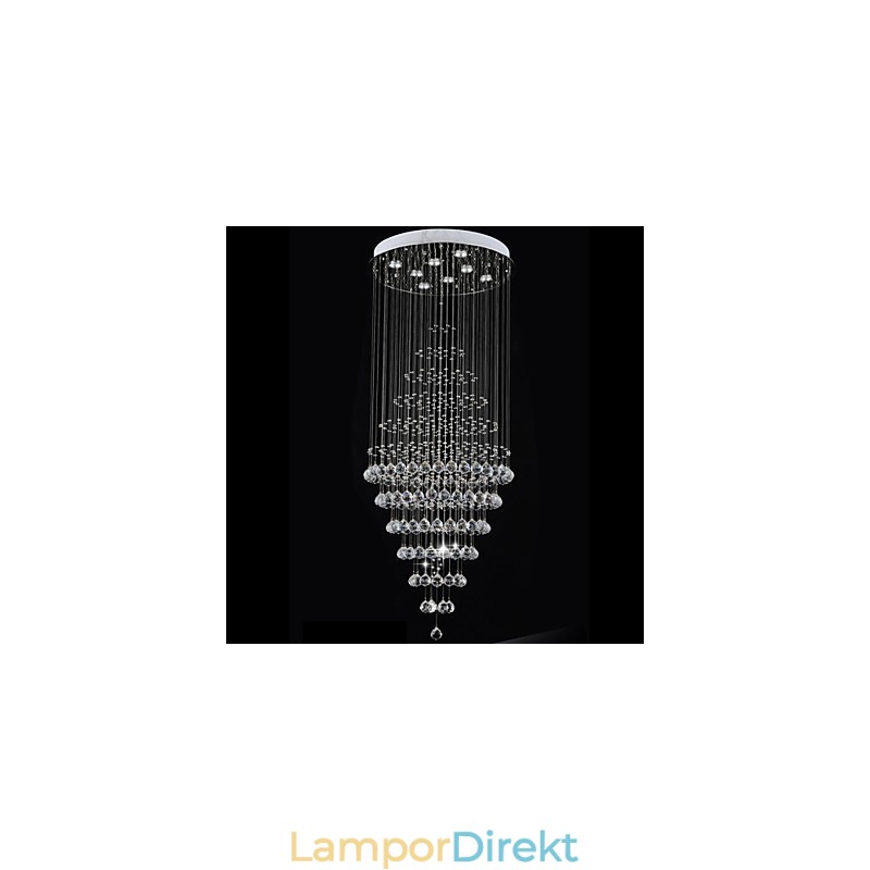 Modern Kristallkrona Belysning Pendelljus Taklampa Armaturer Med 8 Glödlampor H180Cm