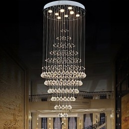 Modern Kristallkrona Belysning Pendelljus Taklampa Armaturer Med 8 Glödlampor H180Cm