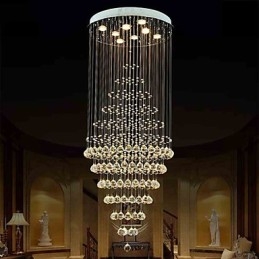 Modern Kristallkrona Belysning Pendelljus Taklampa Armaturer Med 8 Glödlampor H180Cm