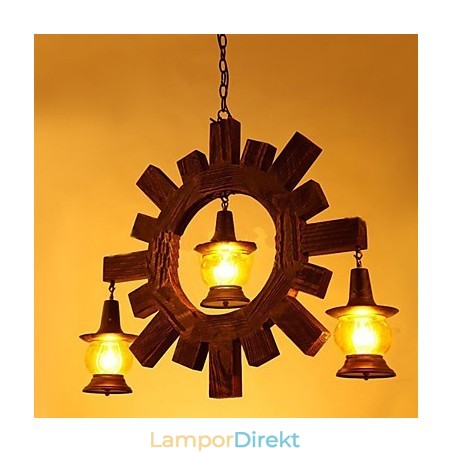Antik Trä Ljuskrona American Country Iiving Lampa Lampa Antik Trä Ljuskrona American Country Iiving Lampa Lampa