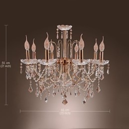 Elegant Kristallkrona Med 9 Lampor