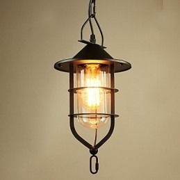 Vintage Lantmålning Metall Taklampa Garage