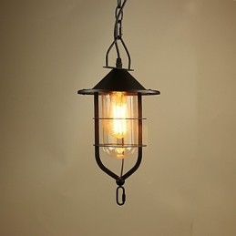 Vintage Lantmålning Metall Taklampa Garage