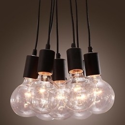 Modern Home 7 Head Edison Bulb Light Loft Glaskula Pendel Light