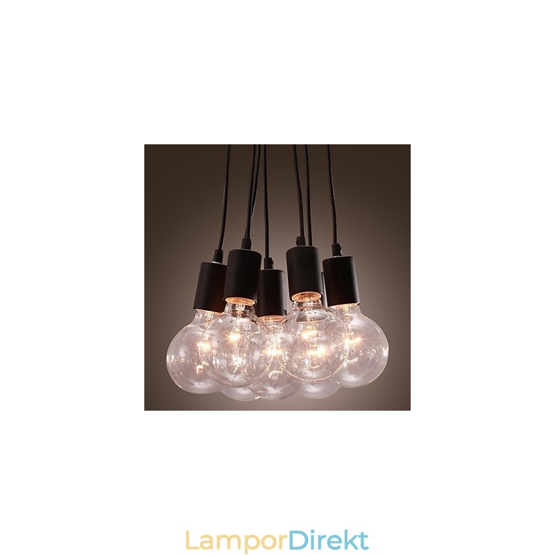 Modern Home 7 Head Edison Bulb Light Loft Glaskula Pendel Light