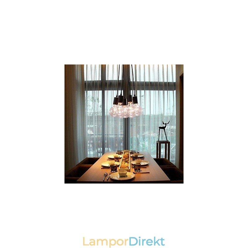 Modern Home 7 Head Edison Bulb Light Loft Glaskula Pendel Light