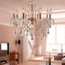 Elegant Kristallkrona Med 9 Lampor
