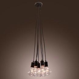 Modern Home 7 Head Edison Bulb Light Loft Glaskula Pendel Light