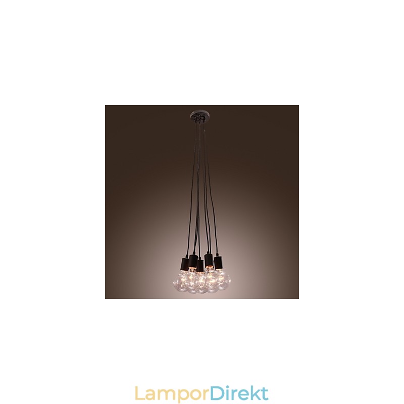 Modern Home 7 Head Edison Bulb Light Loft Glaskula Pendel Light