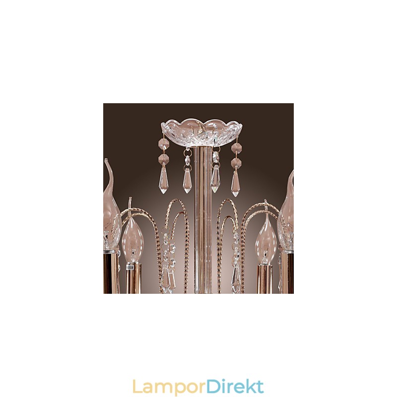Elegant Kristallkrona Med 9 Lampor