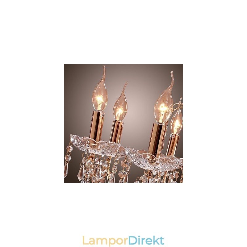 Elegant Kristallkrona Med 9 Lampor