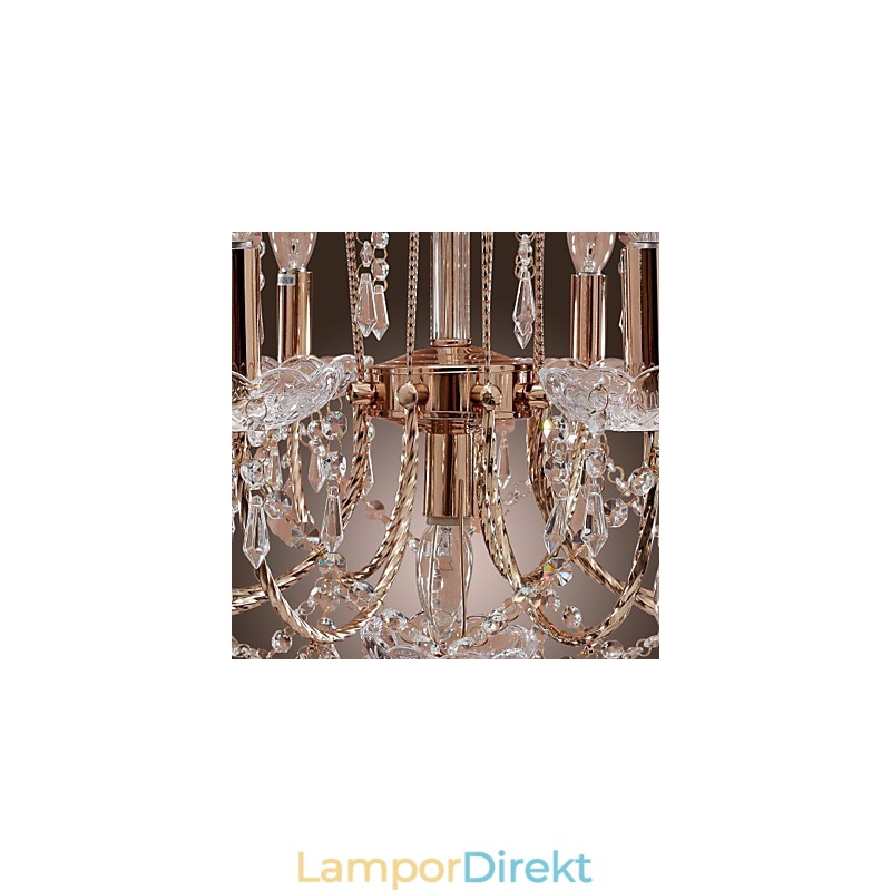 Elegant Kristallkrona Med 9 Lampor