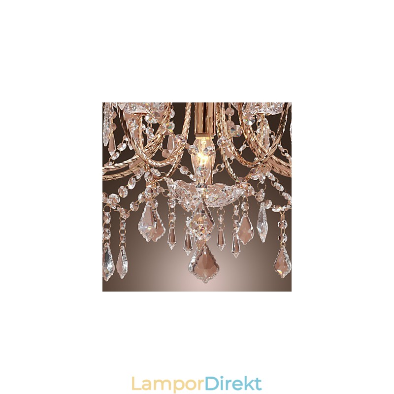 Elegant Kristallkrona Med 9 Lampor