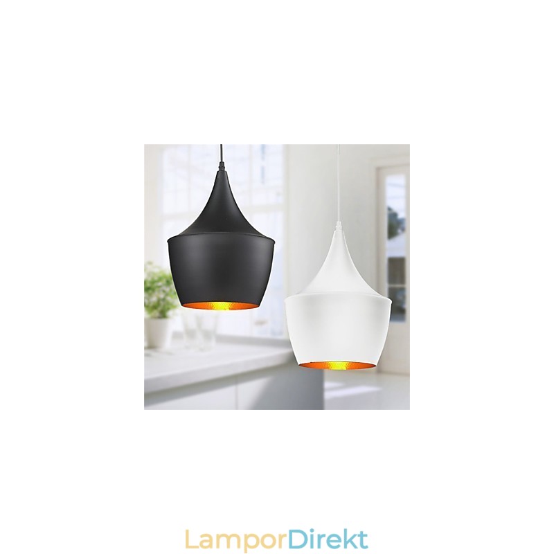 Pendellampa Retro Vintage Tom Dixon Design Svart Vit Typ Cafe Pendellampor