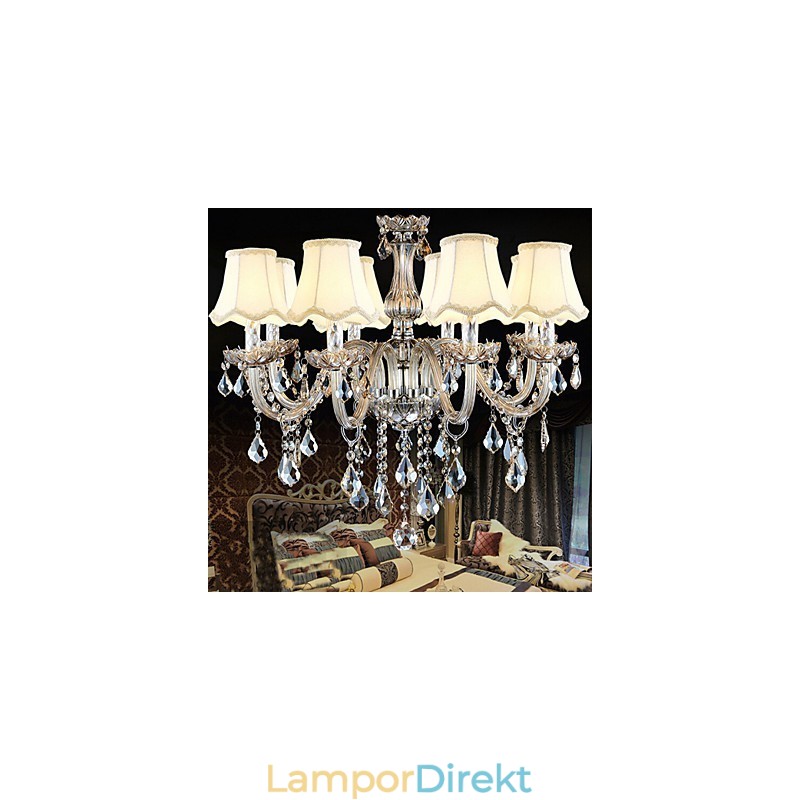 K9 Transparent Julkristallljuskrona Med 8 Lampor