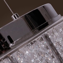 Artistic 6 Light Crystal Pendel Light Med Glasskärm