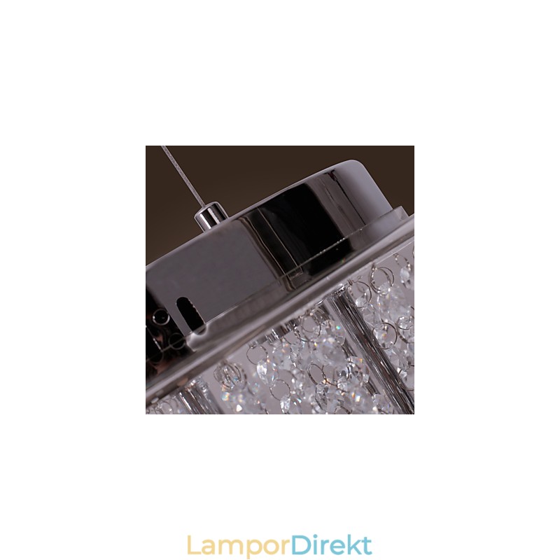 Artistic 6 Light Crystal Pendel Light Med Glasskärm