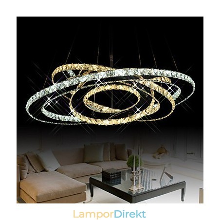 Crystal Pendel Lighting Takljuskrona Ljusarmaturer Med Varm Och Kall Vit 3 Ringar Crystal Pendel Lighting Takljuskrona Ljusarmaturer Med Varm Och Kall Vit 3 Ringar