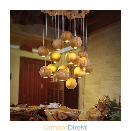 Pendellampor Mini Style Lantern Trä Bambu Pendellampor Mini Style Lantern Trä Bambu