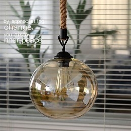 Loft American Rope Retro Lighting Lights Glas Pendel Light