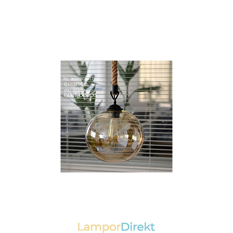 Loft American Rope Retro Lighting Lights Glas Pendel Light