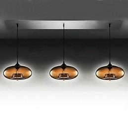 3 Ljus Modern Glas Pendellampa I Brown Bubble Design
