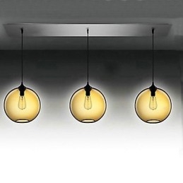 3 Ljus Modern Glas Pendellampa I Transparent Brown Bubble Design