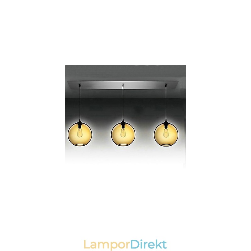 3 Ljus Modern Glas Pendellampa I Transparent Brown Bubble Design