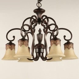 Ljuskrona Pendel Light 6 Lights Vintage Country Island Metal + Glas