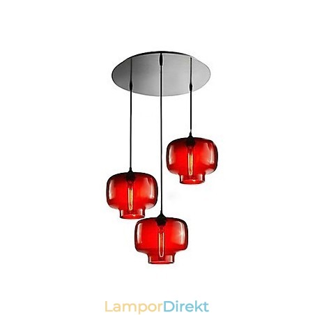Modernt Glas Taklampa Med 3 Lampor I Transparent Flaskdesign Modernt Glas Taklampa Med 3 Lampor I Transparent Flaskdesign