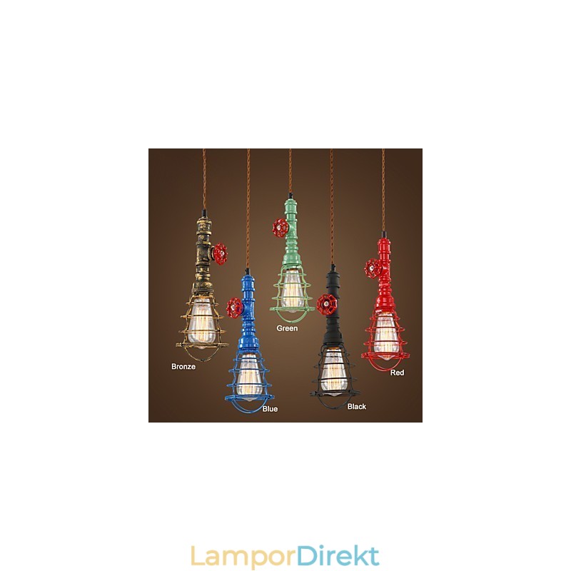 E26 Vintage Pendellampa Waterpipe Design Lights