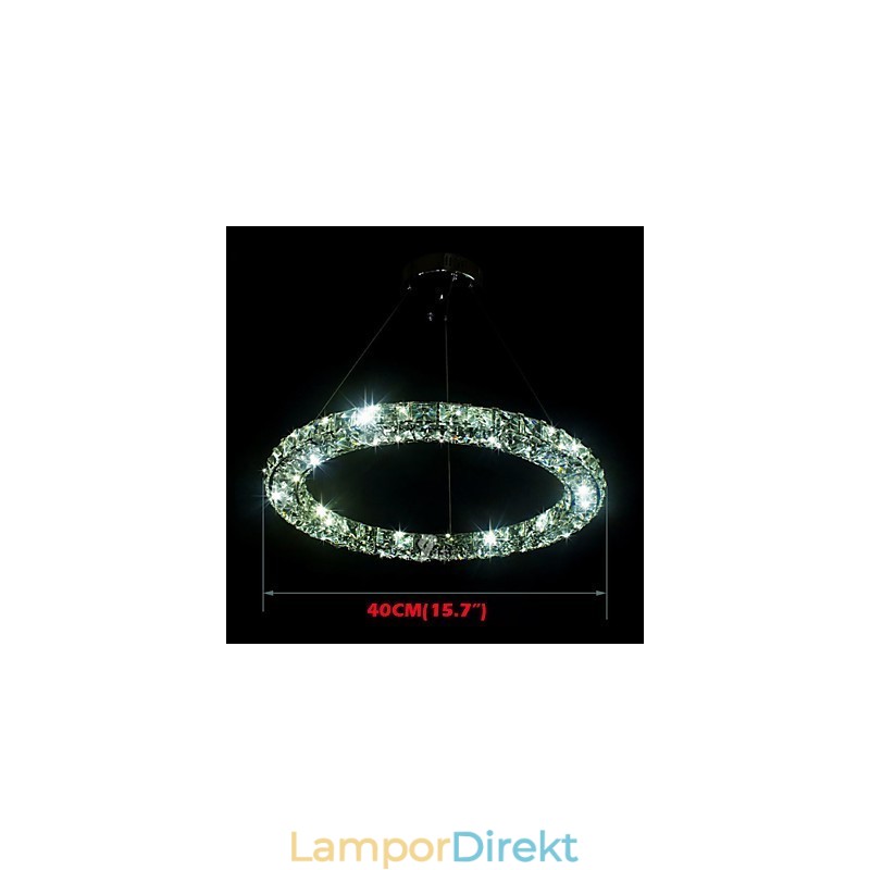 Kristall Pendelbelysning Modern Enkel D40Cm Tre Sidor K9 Kristall Taklampor Inomhus Lamparmaturer