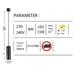 1 Ljus Mini Pendellampa Svartanodiserad Med Aluminium