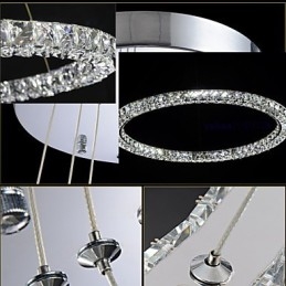 Kristall Pendelbelysning Modern Enkel D40Cm Tre Sidor K9 Kristall Taklampor Inomhus Lamparmaturer