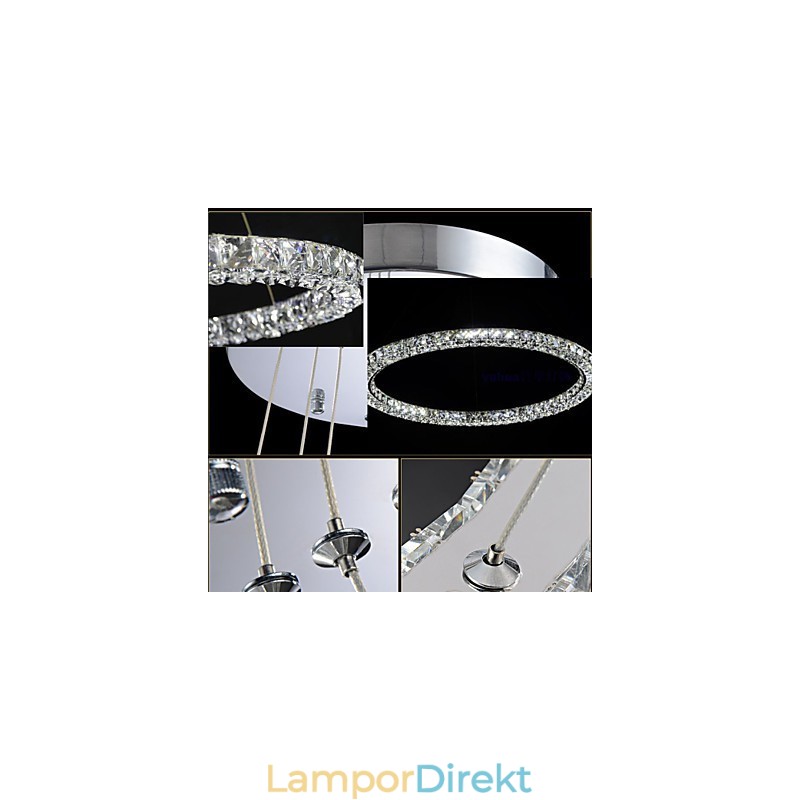 Kristall Pendelbelysning Modern Enkel D40Cm Tre Sidor K9 Kristall Taklampor Inomhus Lamparmaturer